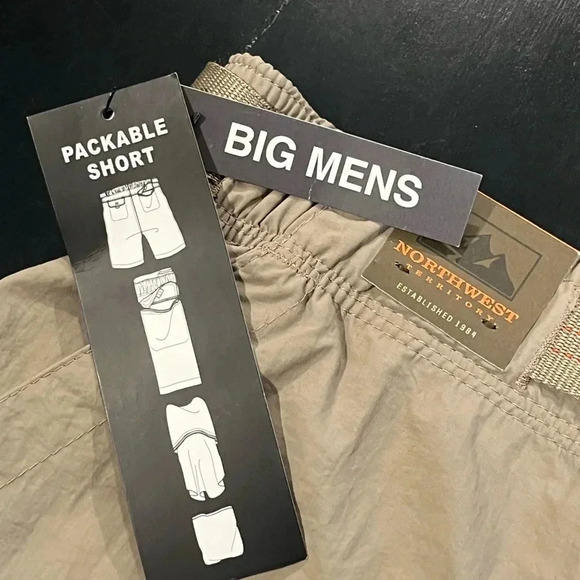 NWT Northwest Territory Packable Nylon Belted Khaki Cargo Shorts Mens 2XL - Picture 6 of 11